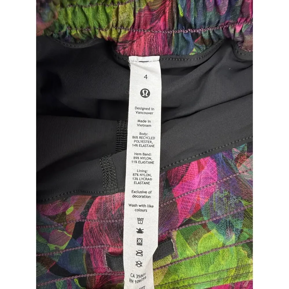 LULULEMON Hotty Hot High-Rise Skirt Long Size 4 Vivid Floral Tone Multi